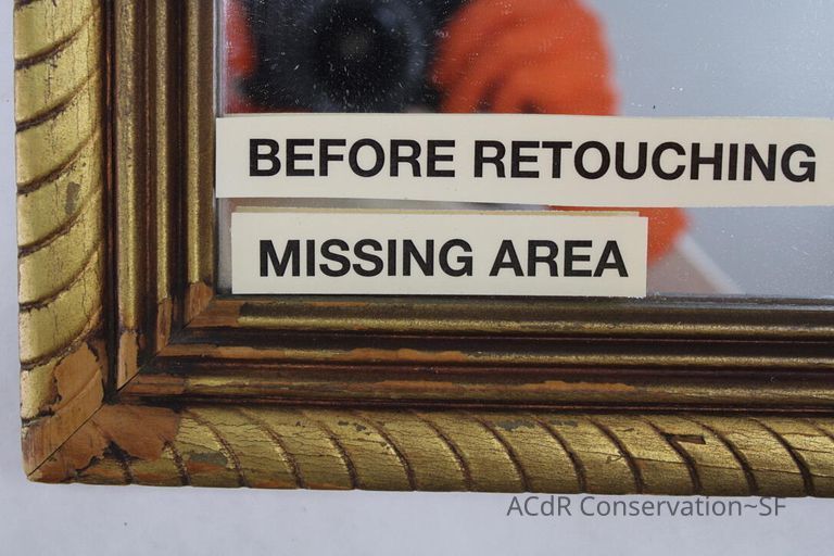 Wood-carved mirror frame with gold pigment - Image 17