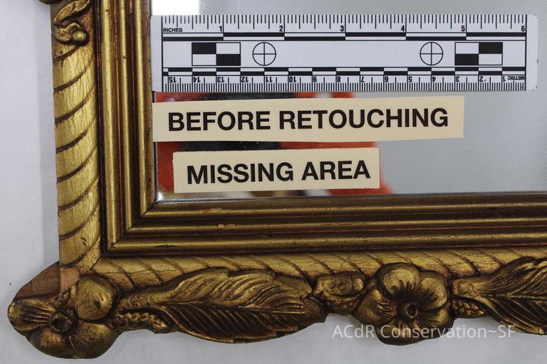 Wood-carved mirror frame with gold pigment - Image 18