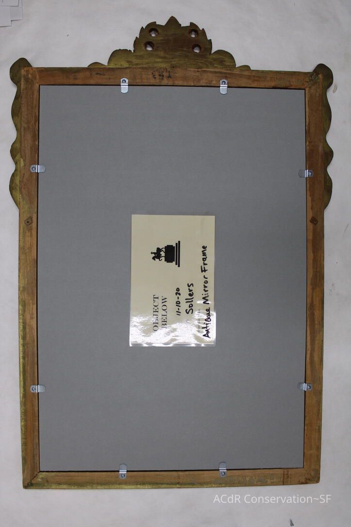 Wood-carved mirror frame with gold pigment - Image 20