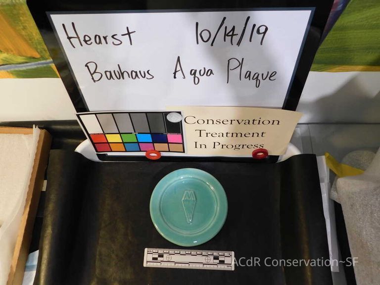 Pale mint blue ceramic plaque - Image 59
