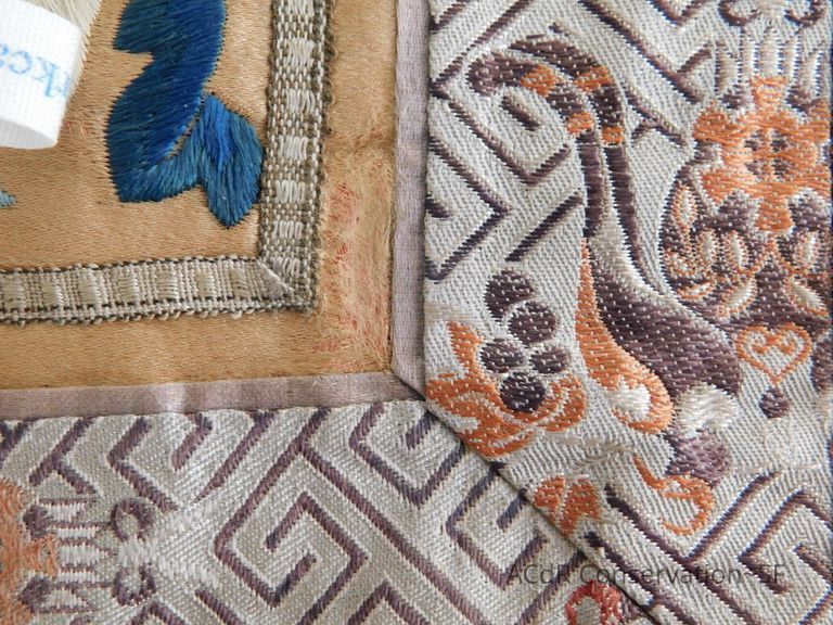 Chinese Imperial Court Badge - Silk Embroidery with Brocade - Image 23