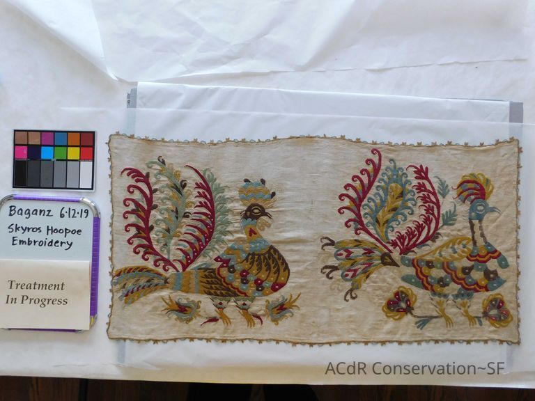 Skyros Hoopoe Birds Embroidered Panel - Image 27