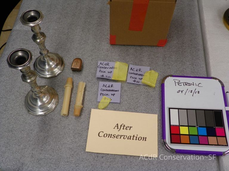 Candlestick Holders, Wooden Icon Diptych - Image 6