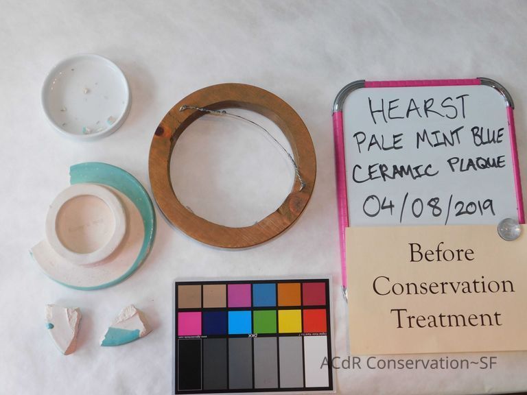 Pale mint blue ceramic plaque - Image 4