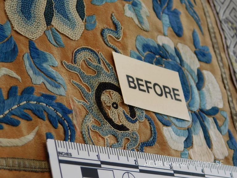 Chinese Imperial Court Badge - Silk Embroidery with Brocade - Image 35