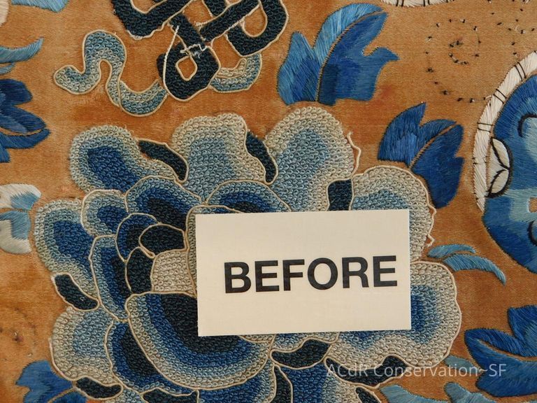 Chinese Imperial Court Badge - Silk Embroidery with Brocade - Image 47