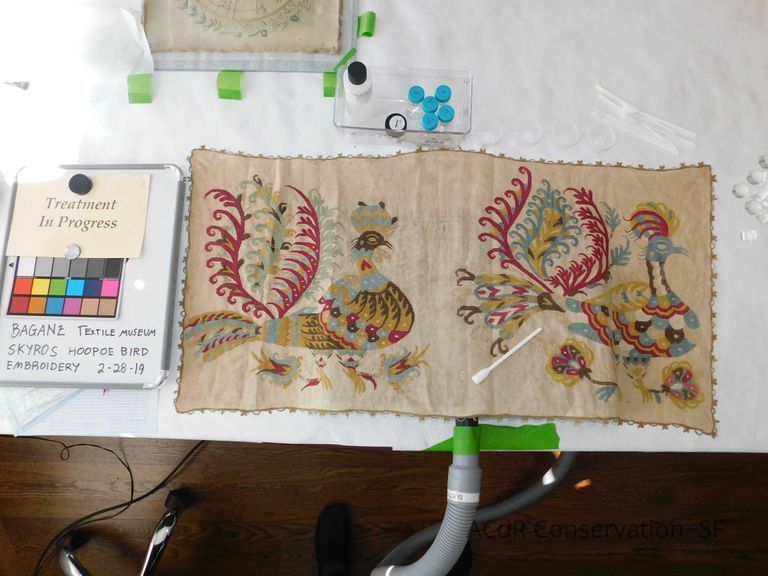 Skyros Hoopoe Birds Embroidered Panel - Image 9