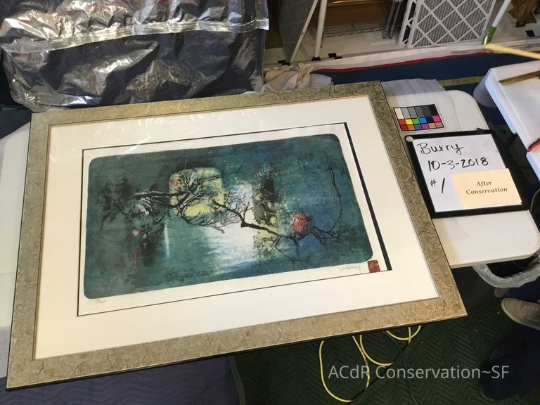 Ink Trees on Blue background - Image 4