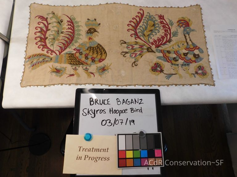 Skyros Hoopoe Birds Embroidered Panel - Image 15