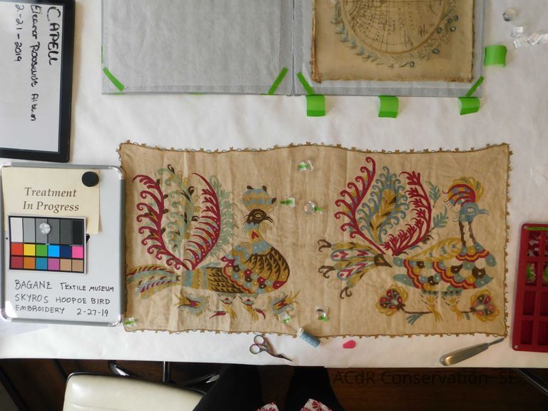 Skyros Hoopoe Birds Embroidered Panel - Image 6