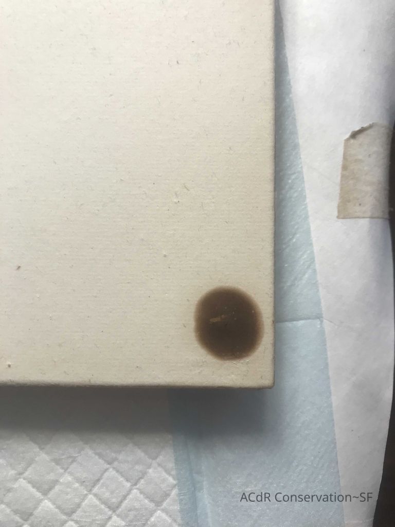 In progress shot - bottom right corner, after consolidation, before barrier layer and in painting completed 