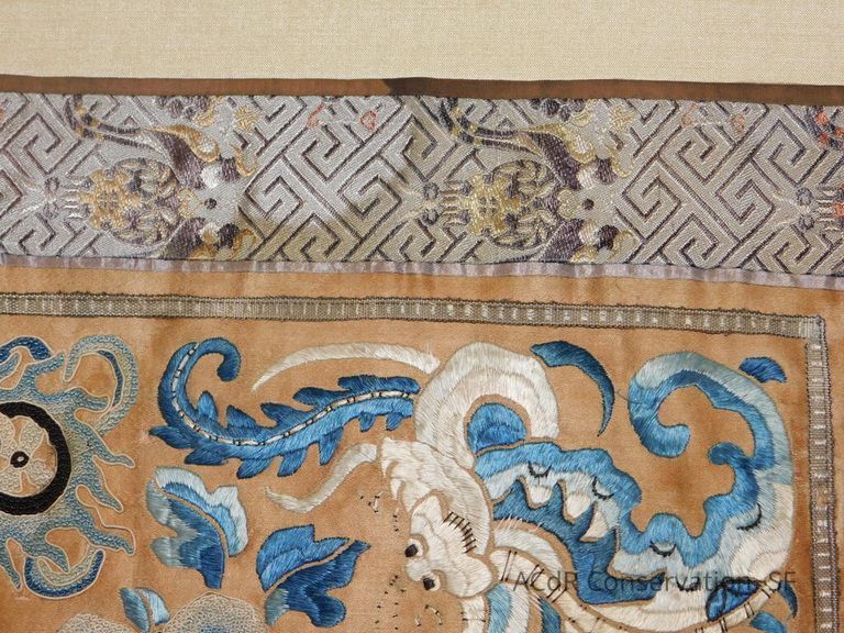 Chinese Imperial Court Badge - Silk Embroidery with Brocade - Image 5