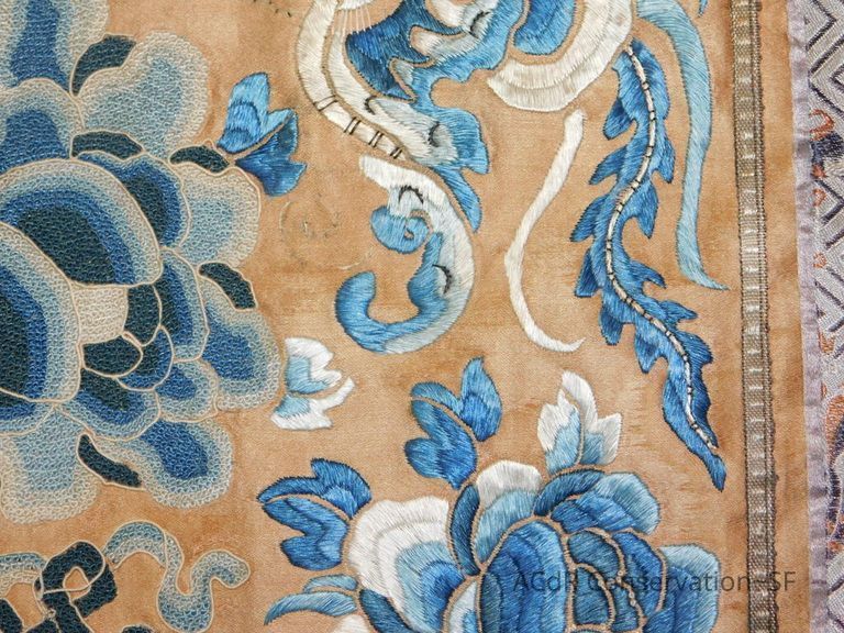 Chinese Imperial Court Badge - Silk Embroidery with Brocade - Image 6