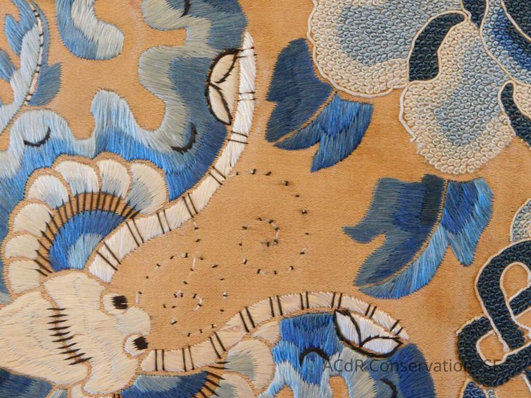 Chinese Imperial Court Badge - Silk Embroidery with Brocade - Image 9