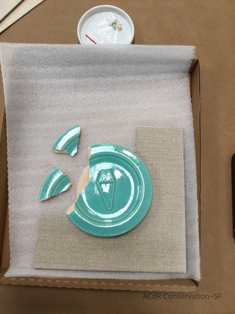 Pale mint blue ceramic plaque - Image 5