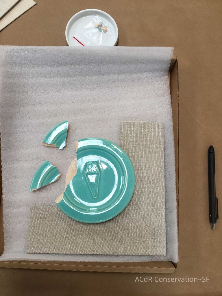 Pale mint blue ceramic plaque - Image 6