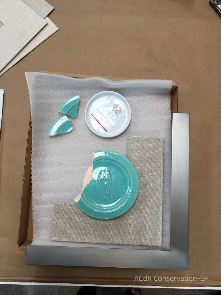 Pale mint blue ceramic plaque - Image 7