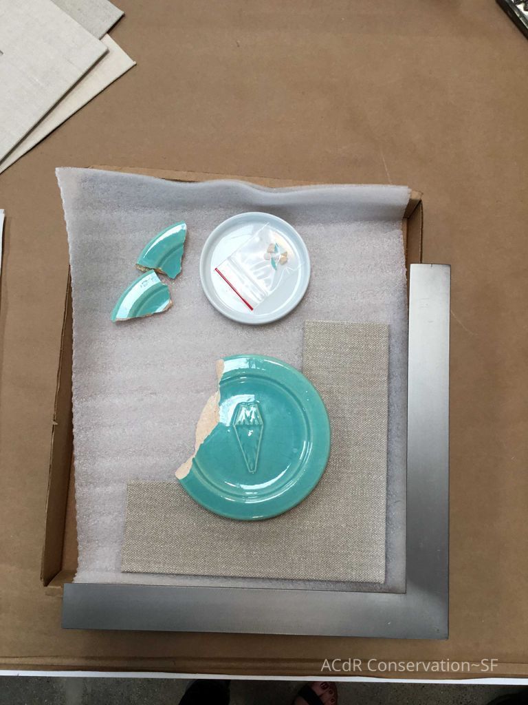 Pale mint blue ceramic plaque - Image 8