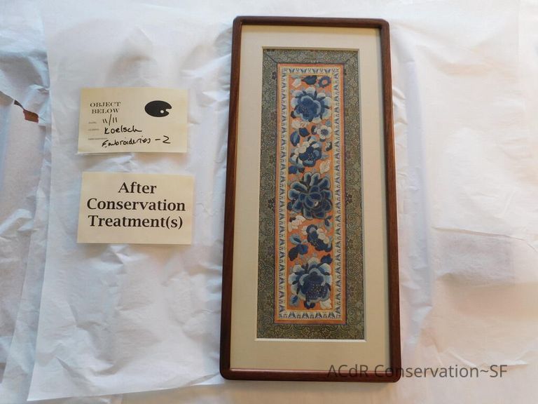 Chinese Imperial Court Sleeve - Embroidered Blue Flowers - Image 20