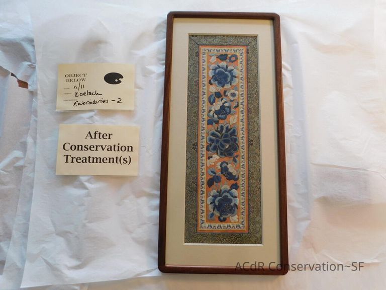 Chinese Imperial Court Sleeve - Embroidered Blue Flowers - Image 21