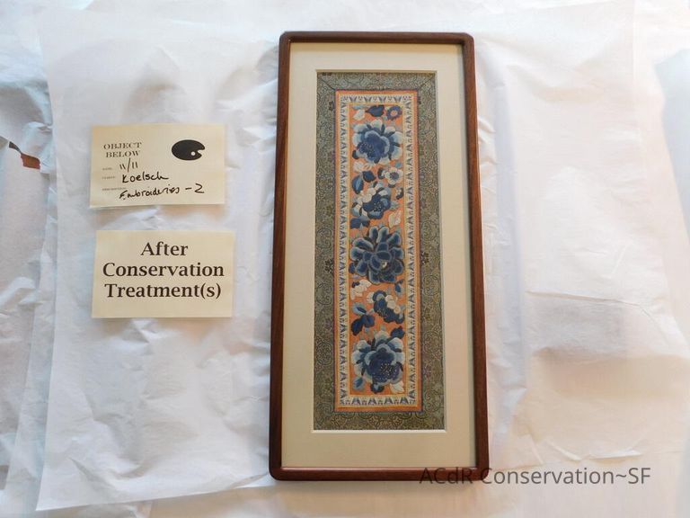 Chinese Imperial Court Sleeve - Embroidered Blue Flowers - Image 22