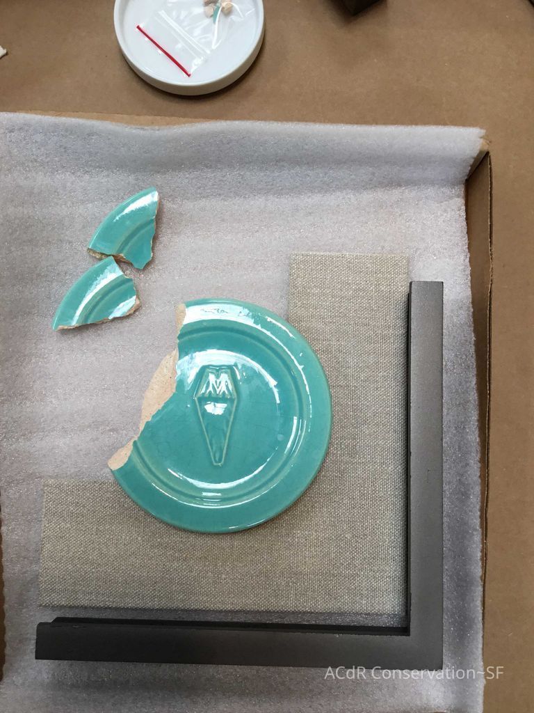 Pale mint blue ceramic plaque - Image 10