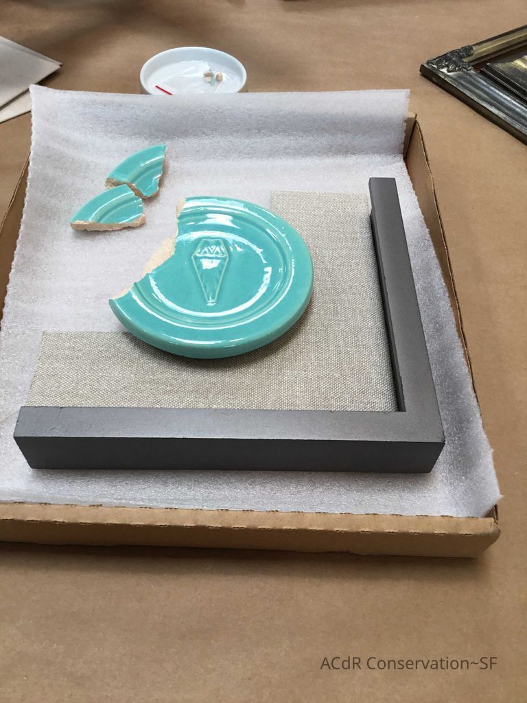 Pale mint blue ceramic plaque - Image 11