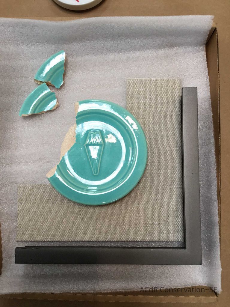 Pale mint blue ceramic plaque - Image 12