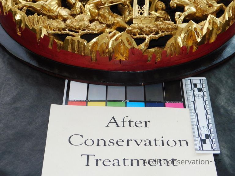 Large Round Chinese woodcarving - Image 45