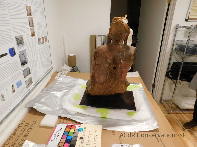 Painted Wooded Buddha - Image 2