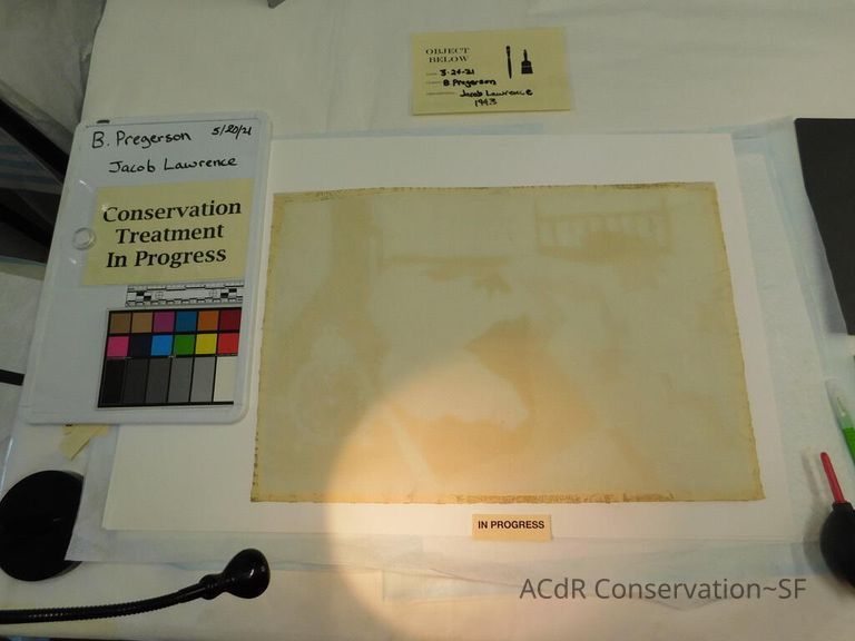 Gouache painting Jacob Lawrence 1943 - Image 90