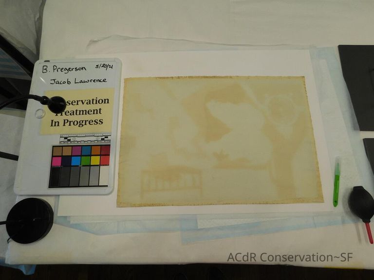 Gouache painting Jacob Lawrence 1943 - Image 95