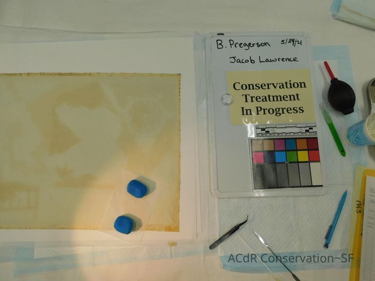 Gouache painting Jacob Lawrence 1943 - Image 96