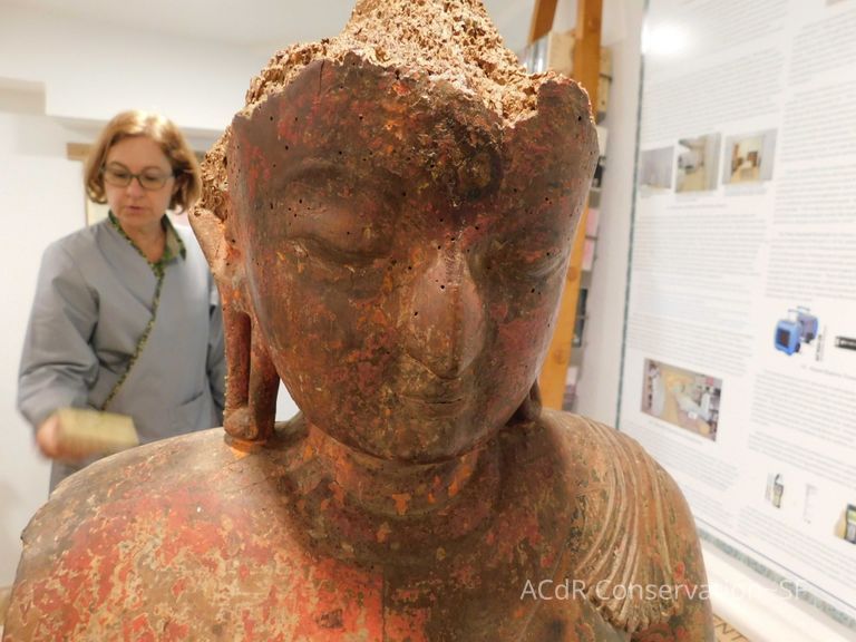 Painted Wooded Buddha - Image 4