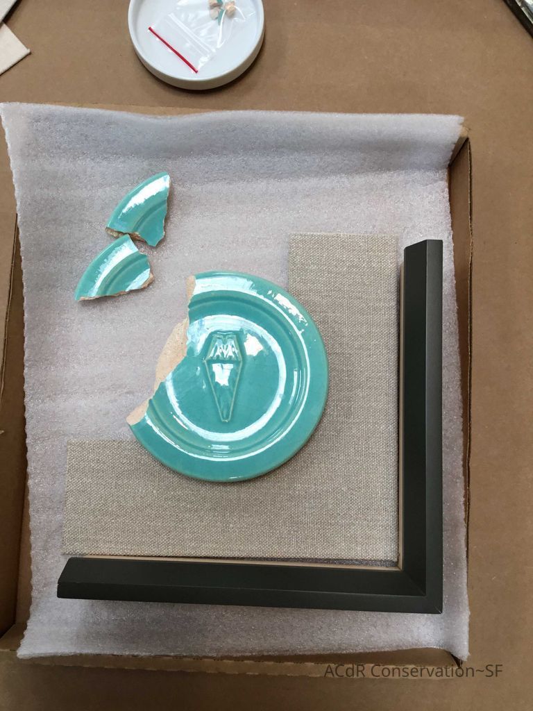 Pale mint blue ceramic plaque - Image 13