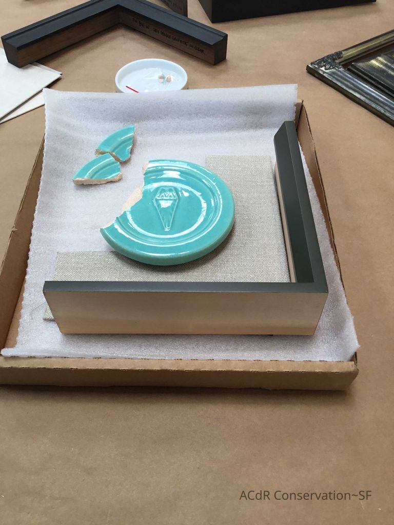 Pale mint blue ceramic plaque - Image 14