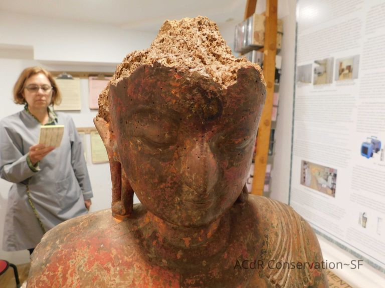 Painted Wooded Buddha - Image 5