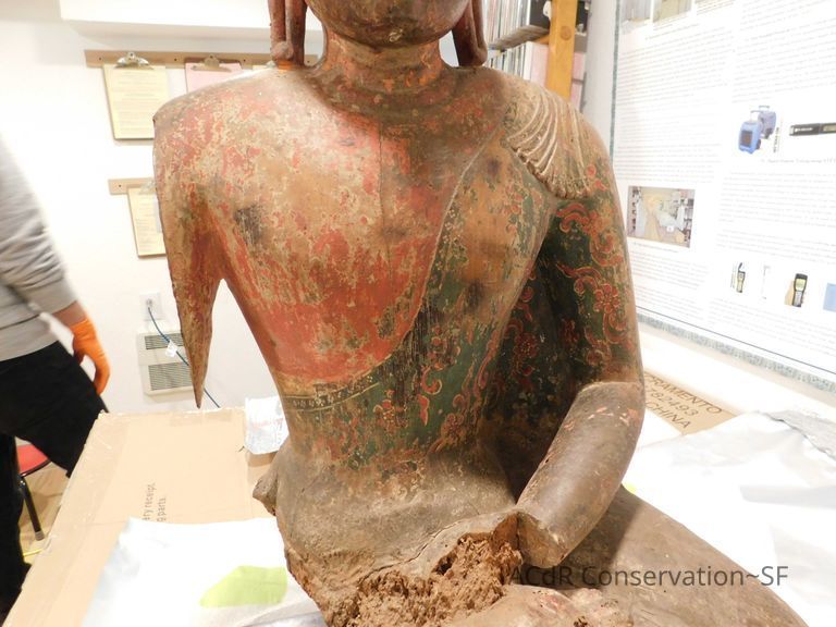 Painted Wooded Buddha - Image 6