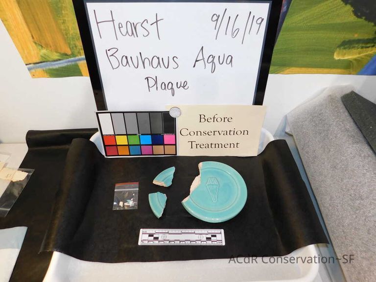 Pale mint blue ceramic plaque - Image 18