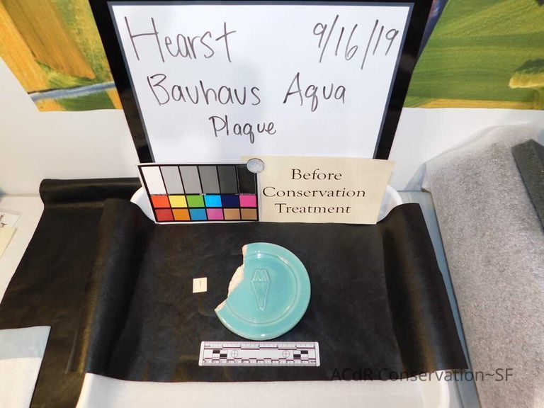 Pale mint blue ceramic plaque - Image 19