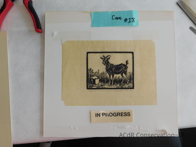 #18 - Woodblock Print -Goat - Image 7