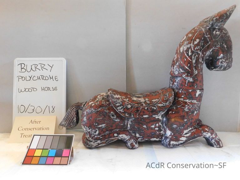 Polychrome Wood Horse - Image 2