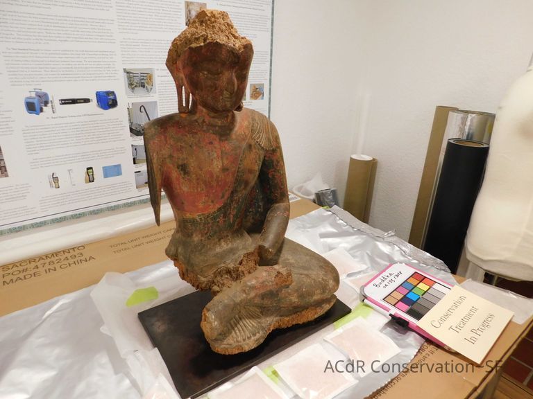 Painted Wooded Buddha - Image 12