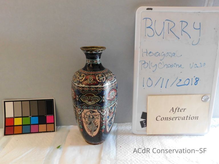 Hexagonal Polychrome Vase - Image 3