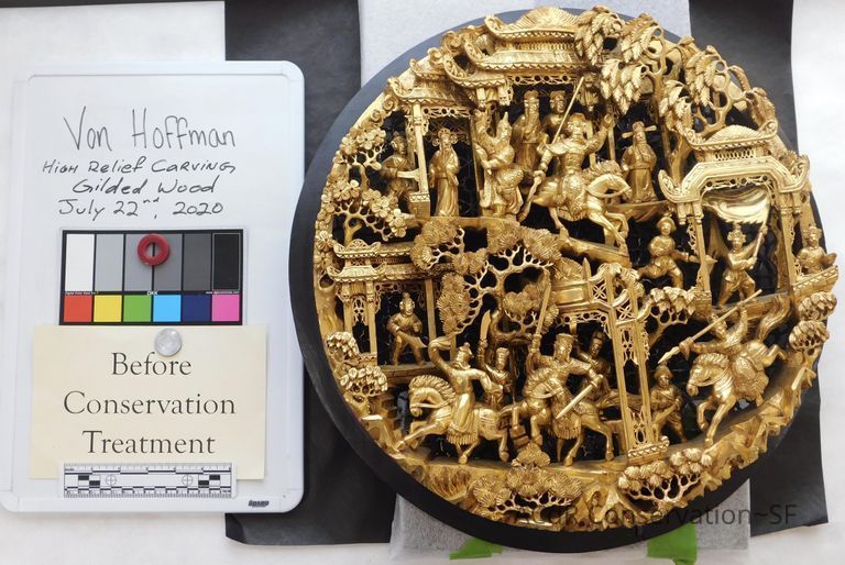 Large Round Chinese woodcarving