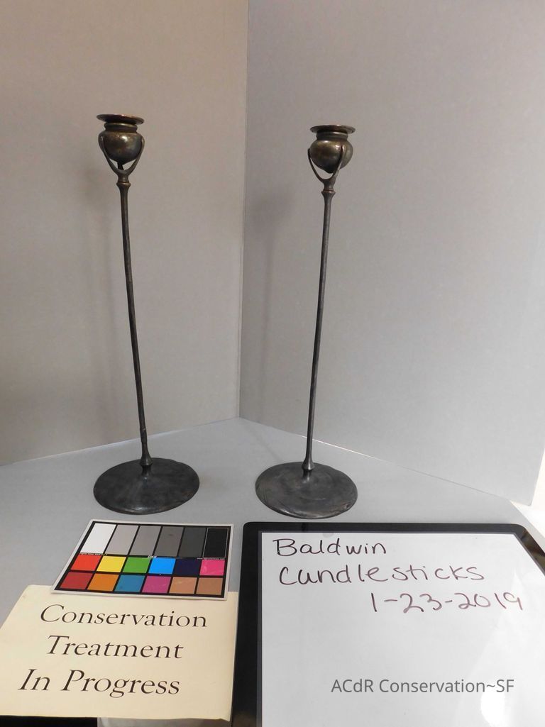 Bronze Tiffany Candlesticks - Image 8