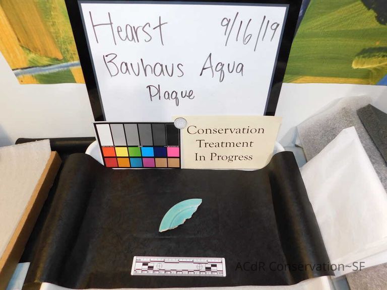 Pale mint blue ceramic plaque - Image 24