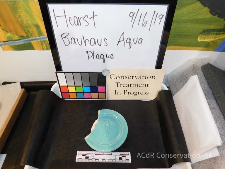 Pale mint blue ceramic plaque - Image 26