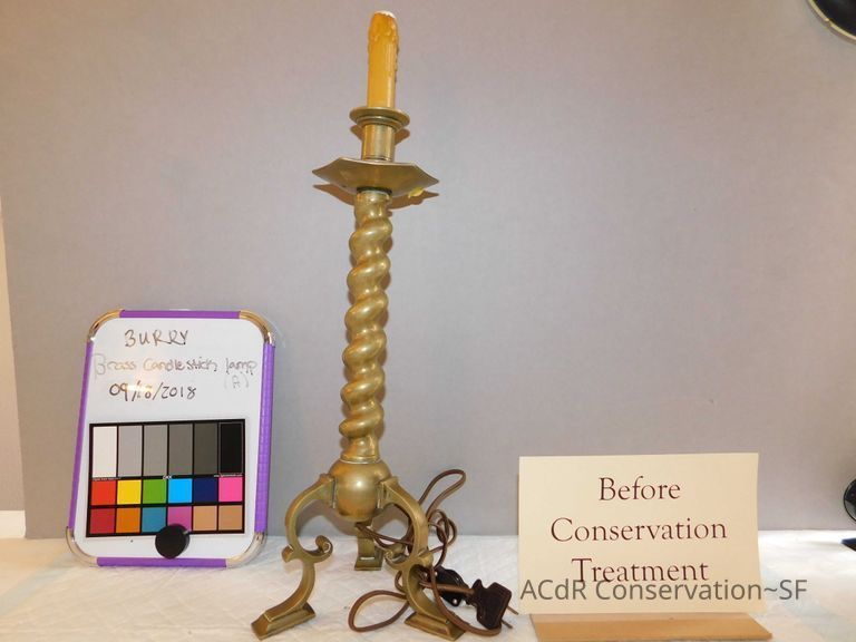 Brass candlestick lamps