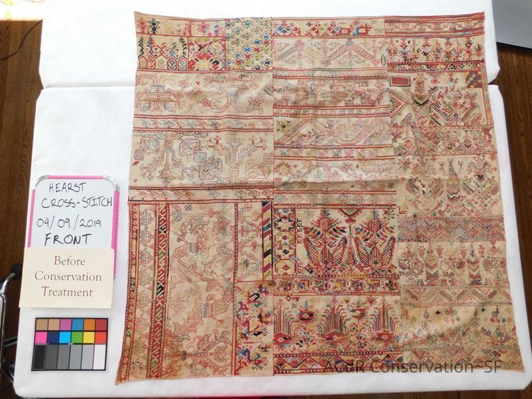 Persian Cross-Stitch — Believed to be collected or given to Phoebe Hearst in the late 1800s or early 1910s.